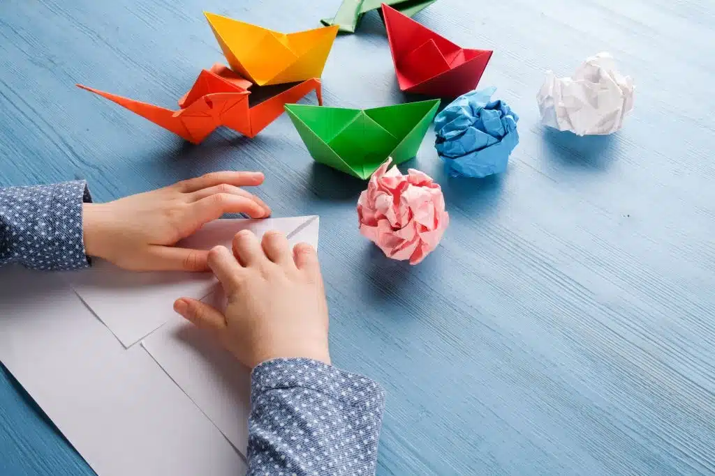 corazón de origami