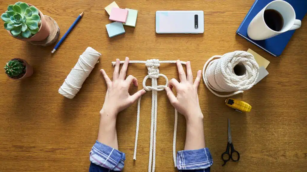 mantel de macramé