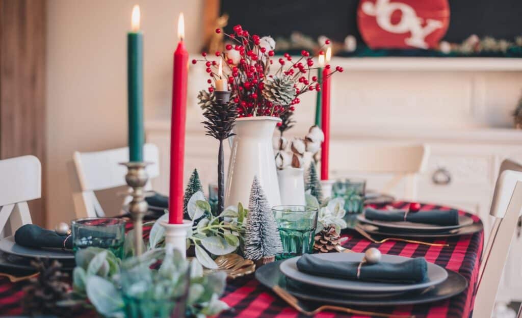 Decoraciones navideñas de mesa