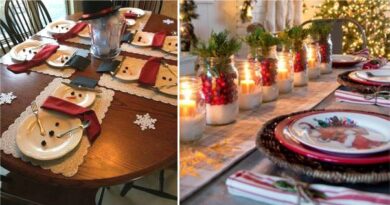 Decoración de mesa navideña con manualidades