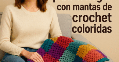 Mantas de crochet coloridas
