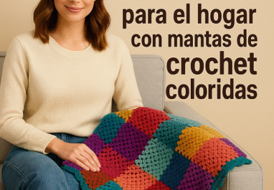 Mantas de crochet coloridas