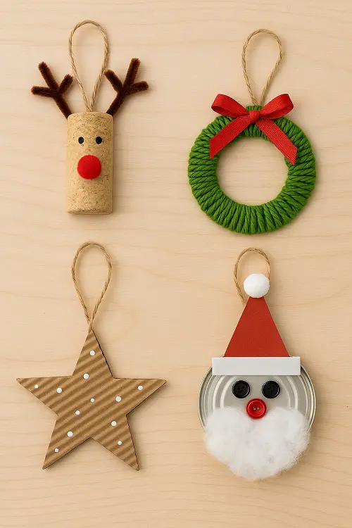 Adornos navideños fáciles con materiales reciclados