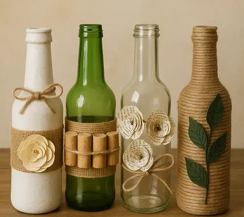 Manualidades recicladas: crea decoración con botellas de vidrio