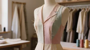 Blusa pastel ajustada en el costado con alfileres