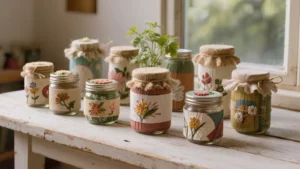 Alhajeros rústicos con troncos pequeños y bisagras recicladas