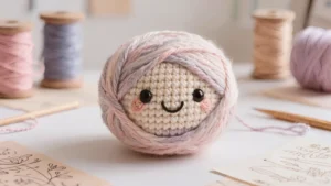 Bola de amigurumi a crochet con forma lisa y pareja