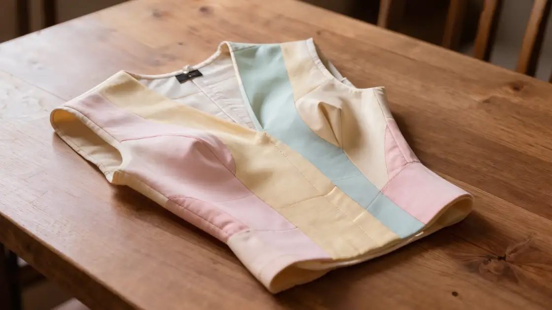 Blusa pastel con pinzas lisas que siguen el cuerpo