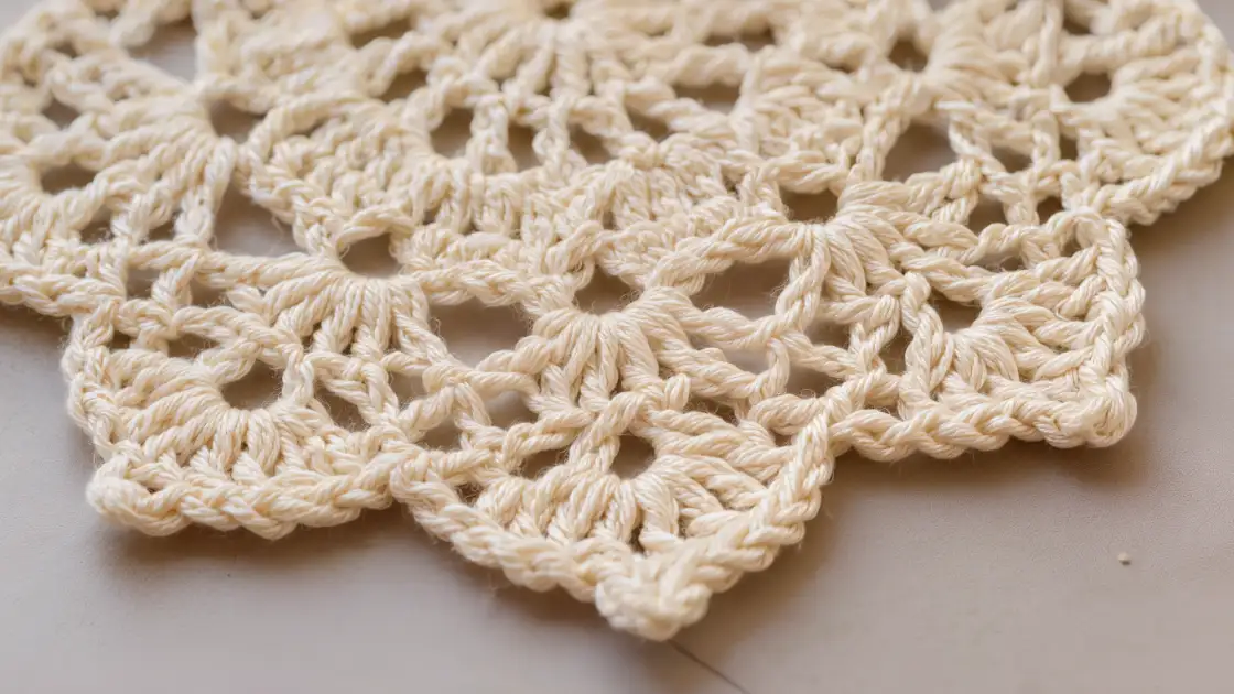 Carpeta de crochet con motivos de punto piña bloqueada