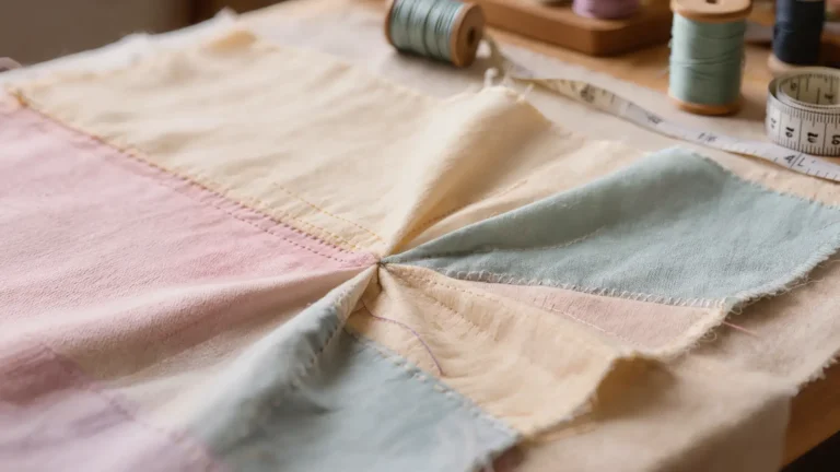 Costura francesa cerrada en tela pastel, sin bordes deshilachados