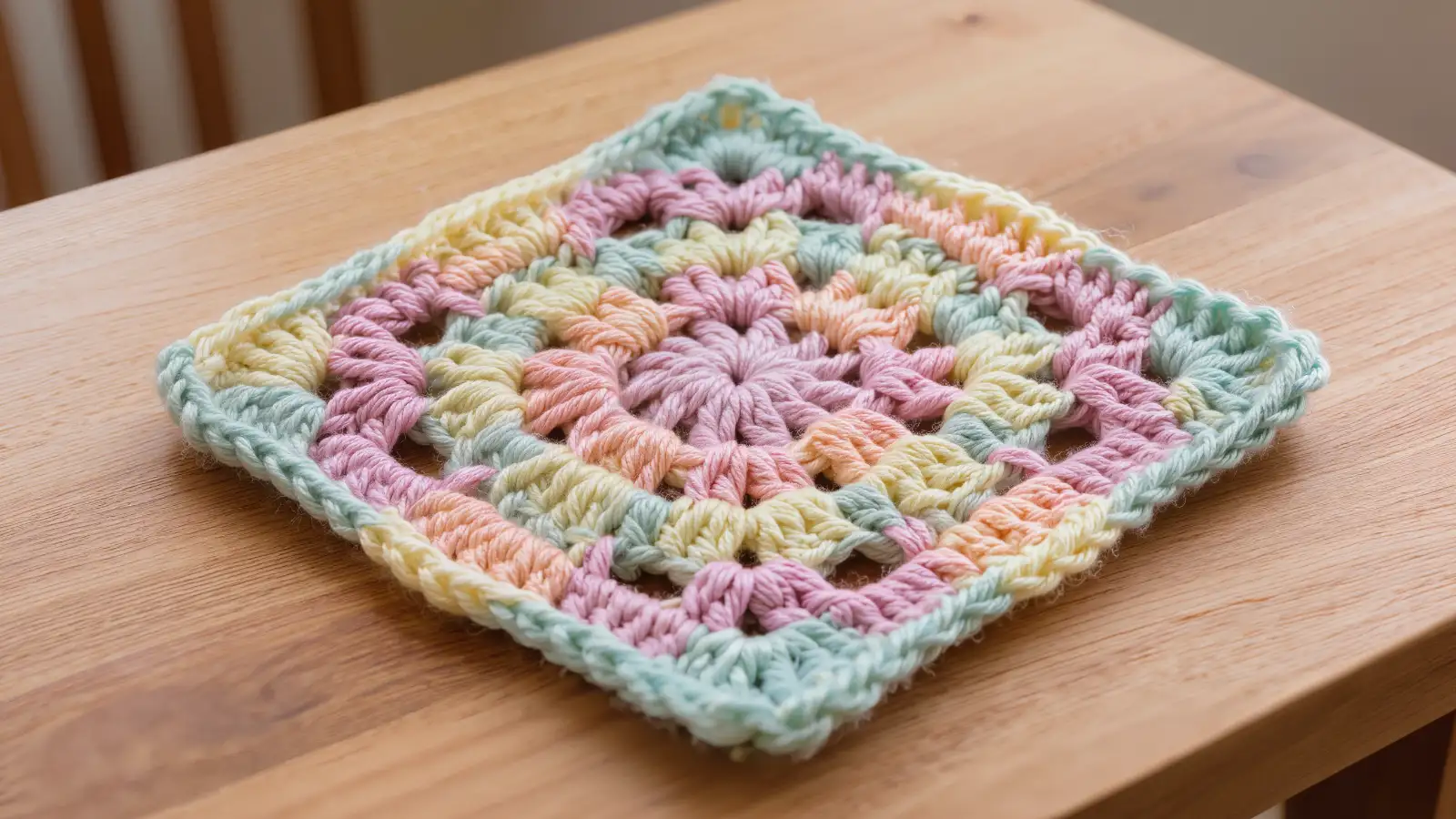 Cuadrado de crochet plano y parejo, sin torcerse