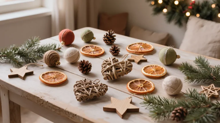 Decoración de mesa navideña con manualidades