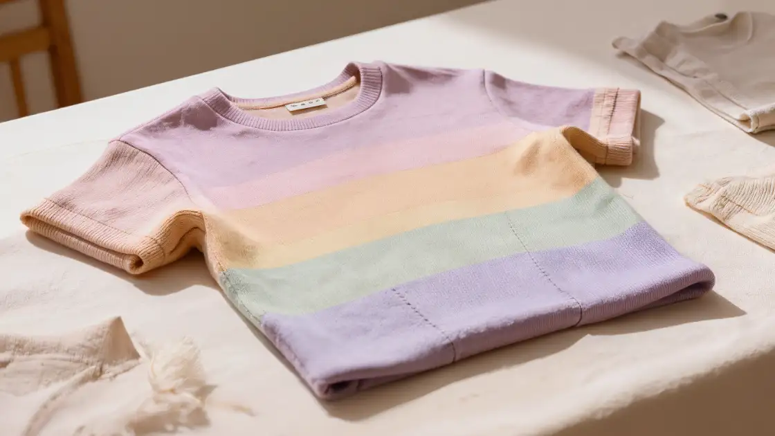 Dobladillo de camiseta jersey liso con doble aguja