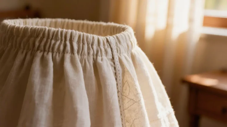 Cintura elastica de una falda con fruncido parejo y sin torceduras