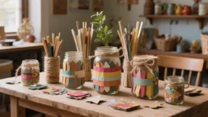 Faroles decorativos hechos con latas y papel calado