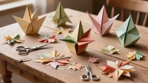 Flor de loto de origami decorativa