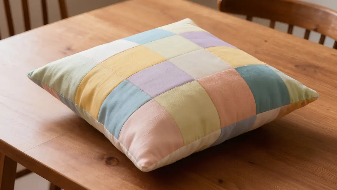 Funda de cojín pastel con cuatro esquinas en punta