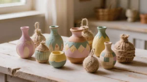 Lápices decorados con rosas en foami